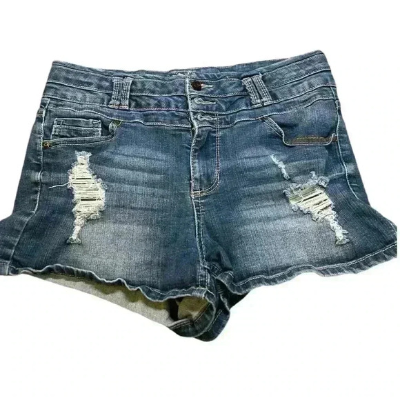 Blue Spice Pants - Bluespice Women’s High Waisted  Jean Shorts Size 7/8 Cotton Blend pre-loved